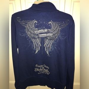 Harley Davidson zip up bling wings sweatshirt sweater women’s M jacket